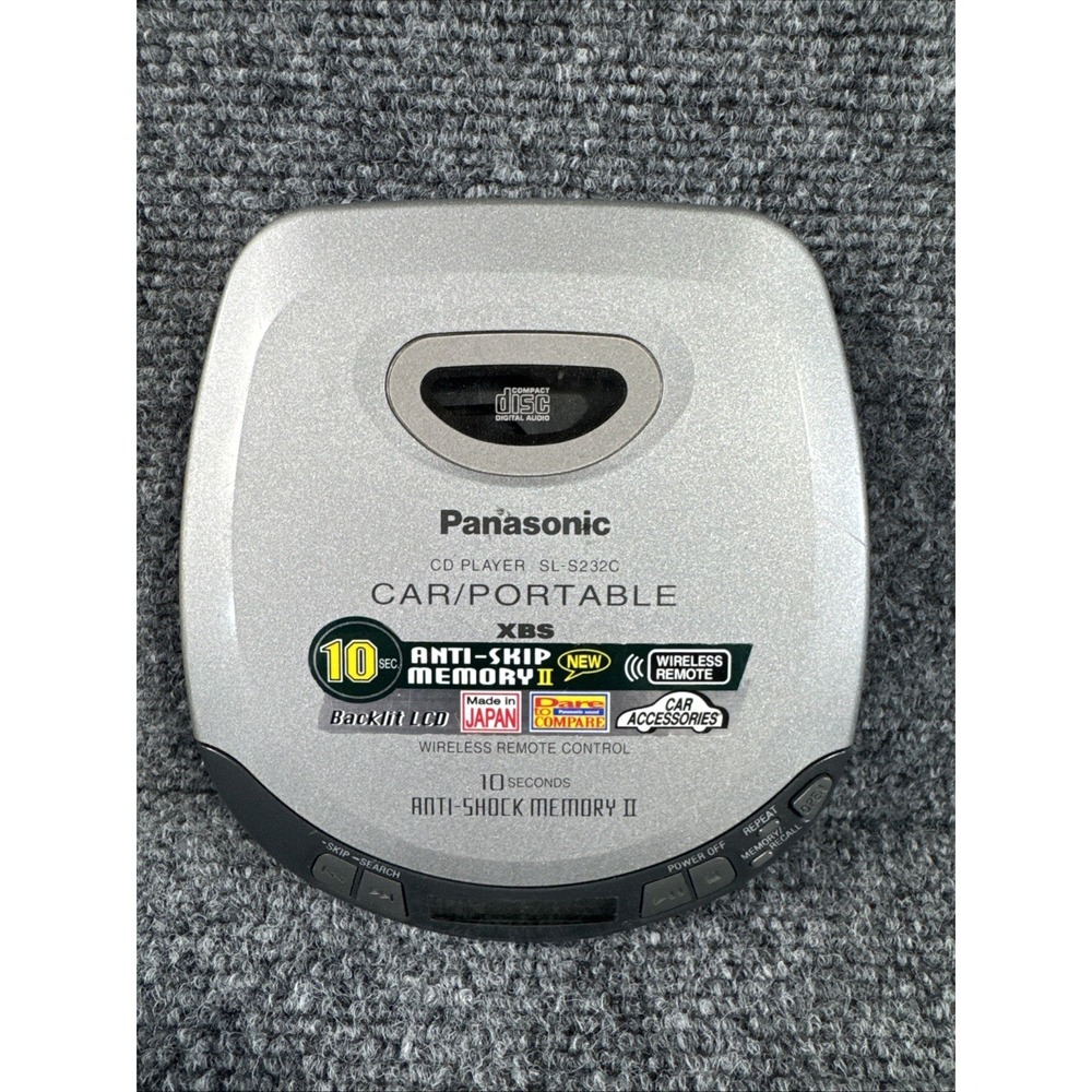 Panasonic SL-S232C CD Player Tested Works NO CORDS